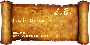 Labáth Barna névjegykártya