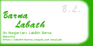 barna labath business card